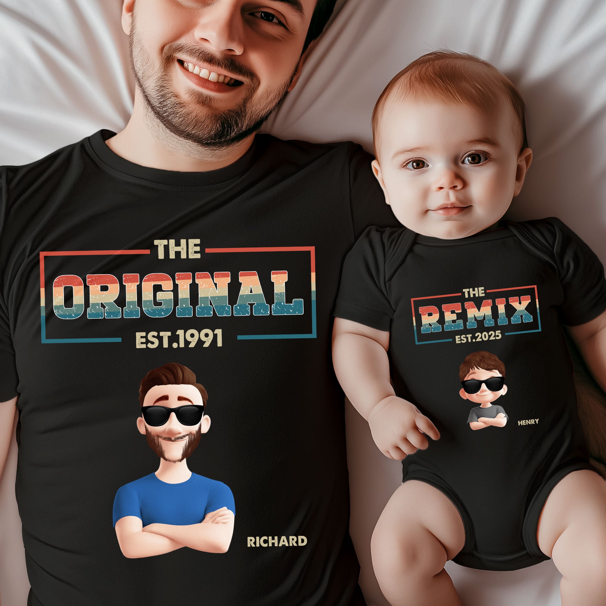 The Original The Remix - Personalized Matching Shirt And Baby Bodysuit