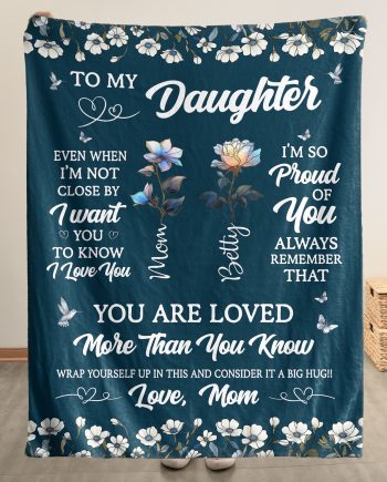 To My Daughter Granddaughter I Love You Birth Flower - Personalized Blanket Big Size