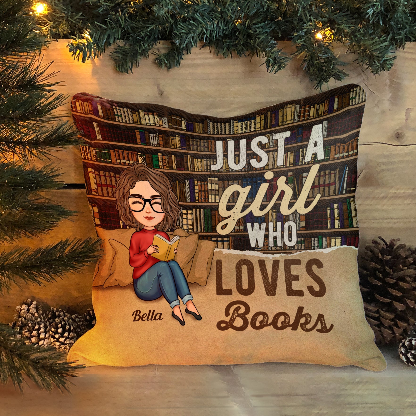 Just A Girl Who Loves Book - Personalized Pillow (Insert Included)