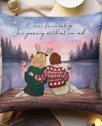 A True Friendship Is A Journey Without An End - Personalized Pillow (Insert Included)