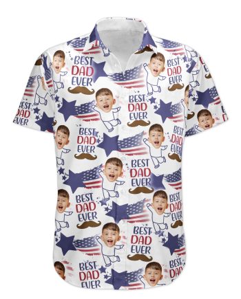 Photo Inserted Best Dad Ever - Personalized Photo Hawaiian Shirt