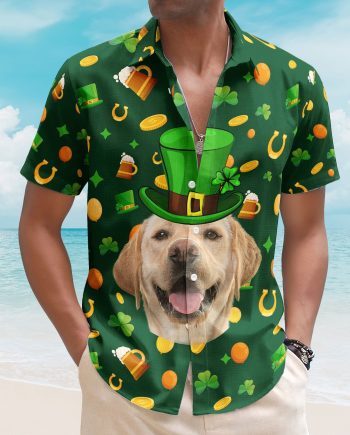Custom Pet Face St Patrick's Day For Dog Lovers, Cat Lovers - Personalized Photo Hawaiian Shirt