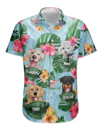 Dog Dad Cat Dad Pet Lovers Tropical Summer - Personalized Hawaiian Shirt