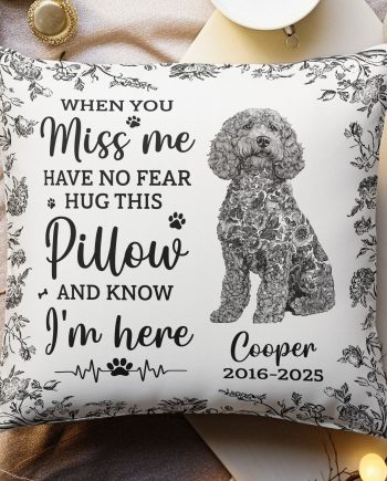 Dog Memorial Toile De Jouy Sympathy Gift - Personalized Pillow (Insert Included)