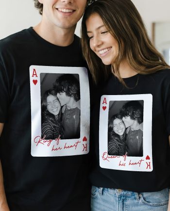 King And Queen Custom Vintage Couples Photo Matching - Personalized Photo Comfort Tee