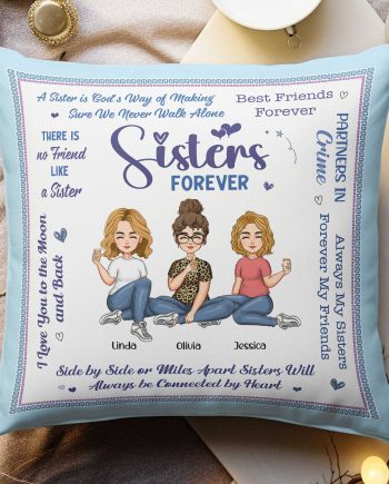 Sisters Forever - Personalized Pillow (Insert Included)