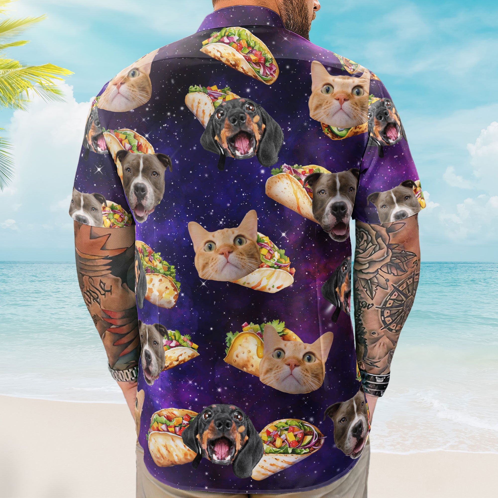 Taco Dog Cat - Personalized Photo Hawaiian Shirt
