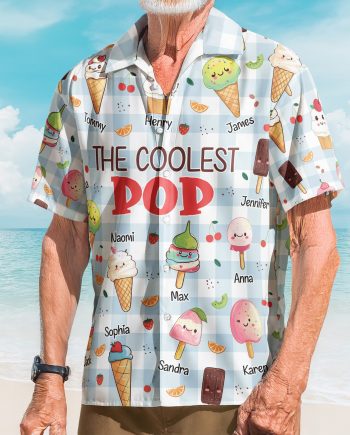 The Coolest Pop - Custom With Kids' Names - Personalized Hawaiian Shirt
